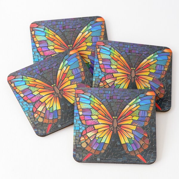 Item preview, Colorful mosaic-stained glass butterfly designed and sold by dcrc.