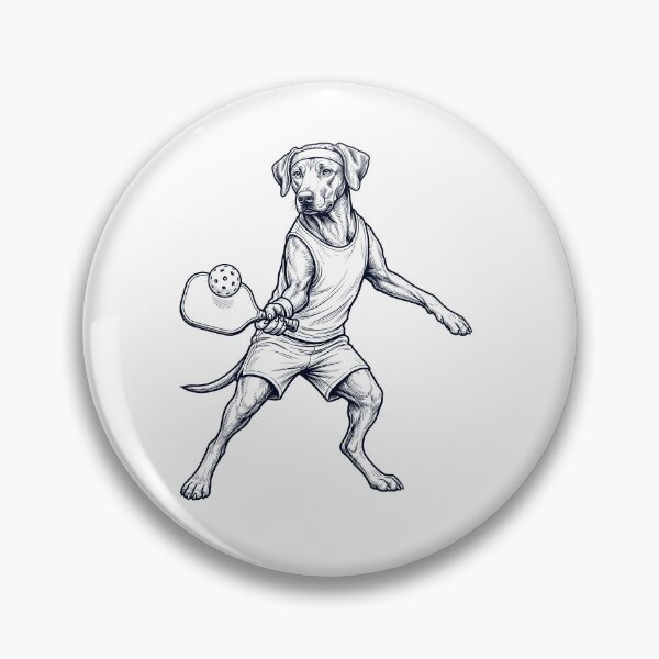 Item preview, Vintage Rhodesian Ridgeback Playing Pickleball Player Dog Lover designed and sold by DoodleTortle.