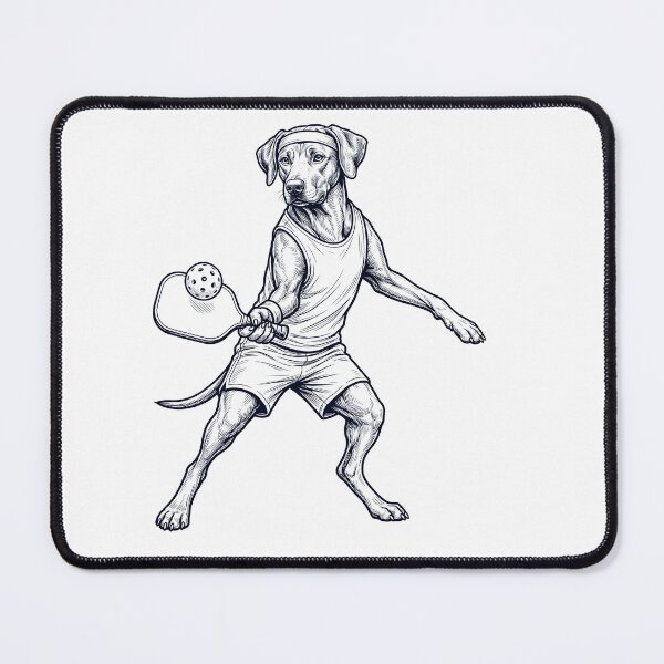 Item preview, Vintage Rhodesian Ridgeback Playing Pickleball Player Dog Lover designed and sold by DoodleTortle.