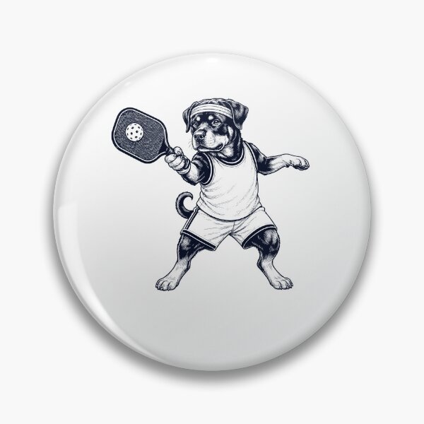 Item preview, Vintage Rottweiler Playing Pickleball Player Dog Lover designed and sold by DoodleTortle.