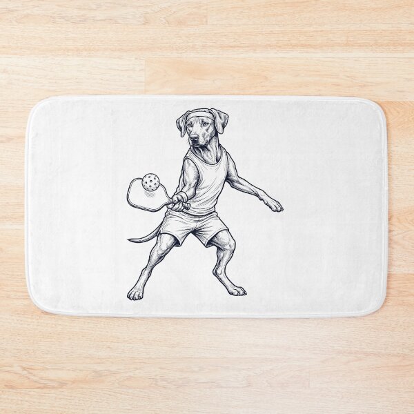 Item preview, Vintage Rhodesian Ridgeback Playing Pickleball Player Dog Lover designed and sold by DoodleTortle.