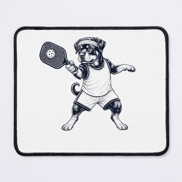 Item preview, Vintage Rottweiler Playing Pickleball Player Dog Lover designed and sold by DoodleTortle.