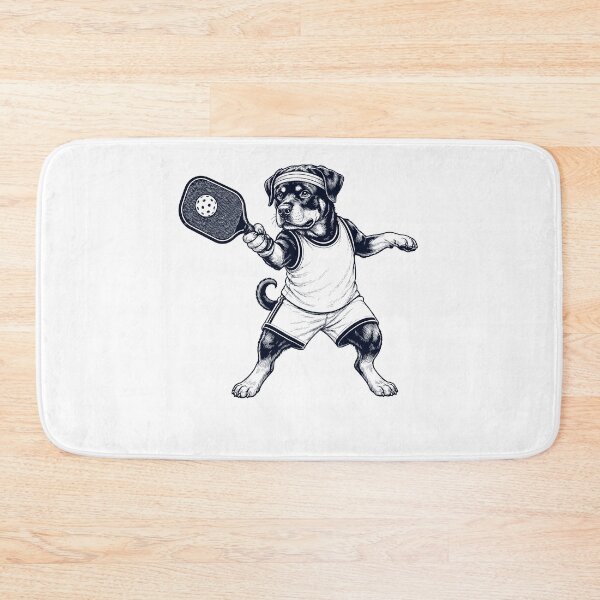 Item preview, Vintage Rottweiler Playing Pickleball Player Dog Lover designed and sold by DoodleTortle.