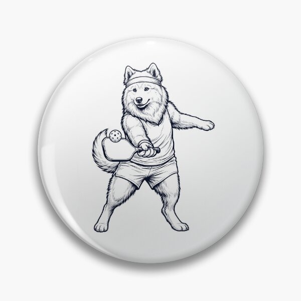 Item preview, Vintage Samoyed Playing Pickleball Player Dog Lover designed and sold by DoodleTortle.