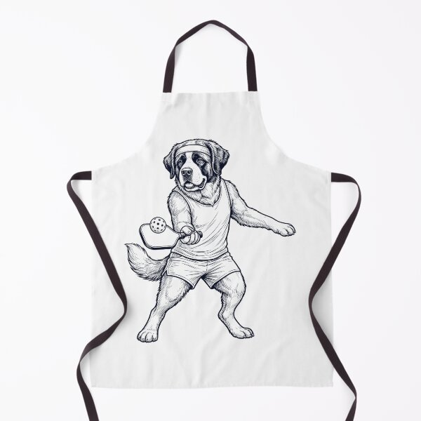 Item preview, Vintage Saint Bernard Playing Pickleball Player Dog Lover designed and sold by DoodleTortle.
