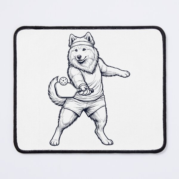 Item preview, Vintage Samoyed Playing Pickleball Player Dog Lover designed and sold by DoodleTortle.