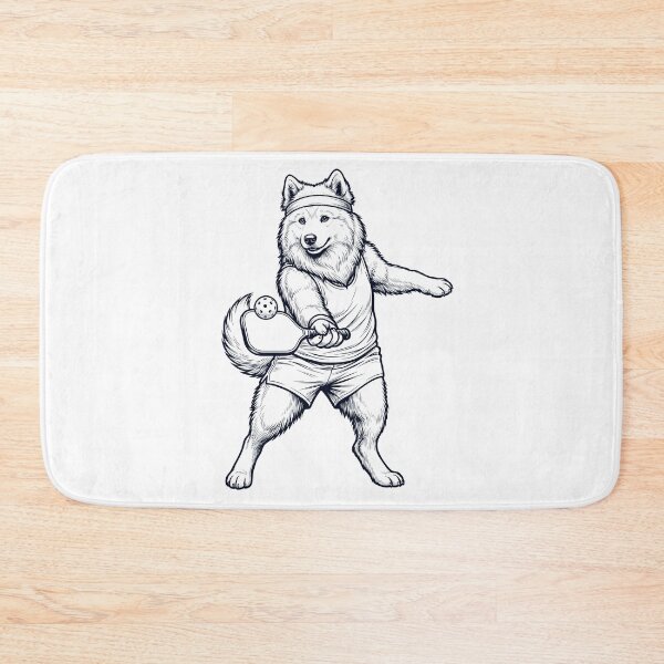 Item preview, Vintage Samoyed Playing Pickleball Player Dog Lover designed and sold by DoodleTortle.