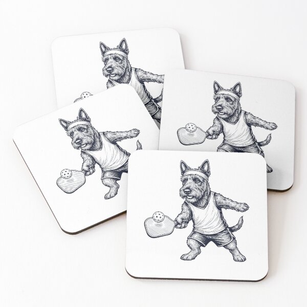 Item preview, Vintage Scottish Terrier Playing Pickleball Player Dog Lover designed and sold by DoodleTortle.