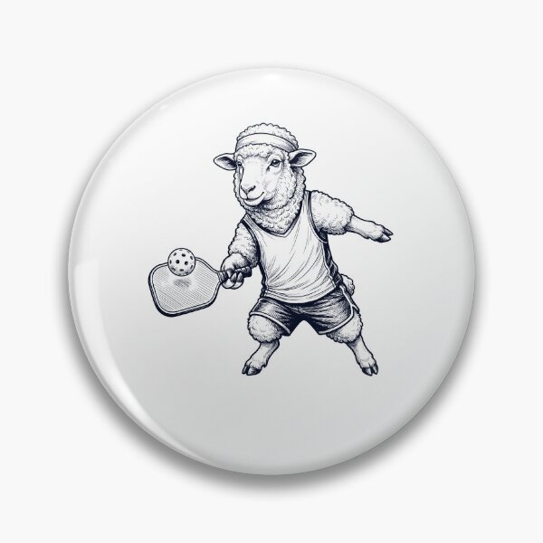 Item preview, Vintage Sheep Playing Pickleball Player Animal Lover designed and sold by DoodleTortle.