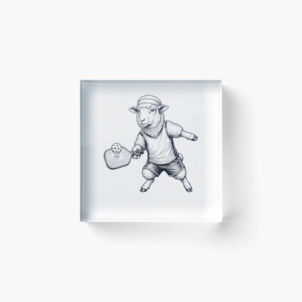 Item preview, Vintage Sheep Playing Pickleball Player Animal Lover designed and sold by DoodleTortle.