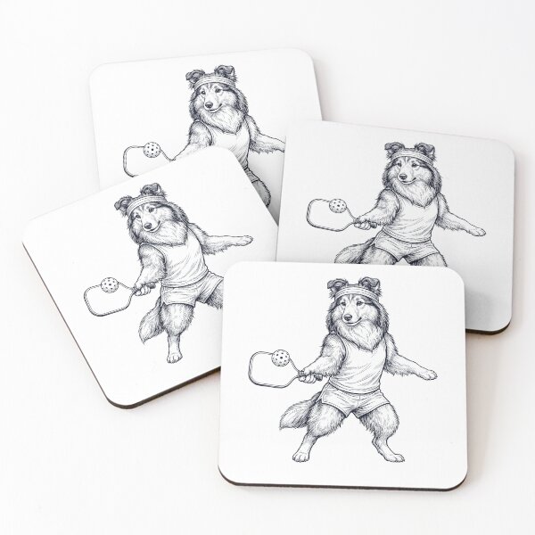Item preview, Vintage Shetland Sheepdog Playing Pickleball Player Dog Lover designed and sold by DoodleTortle.