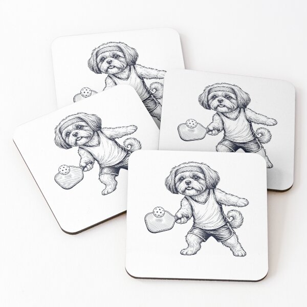 Item preview, Vintage Shih Tzu Playing Pickleball Player Dog Lover designed and sold by DoodleTortle.