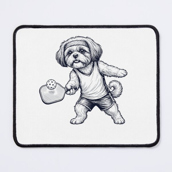 Item preview, Vintage Shih Tzu Playing Pickleball Player Dog Lover designed and sold by DoodleTortle.