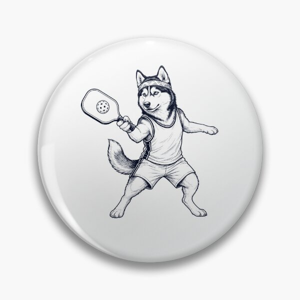 Item preview, Vintage Siberian Husky Playing Pickleball Player Dog Lover designed and sold by DoodleTortle.