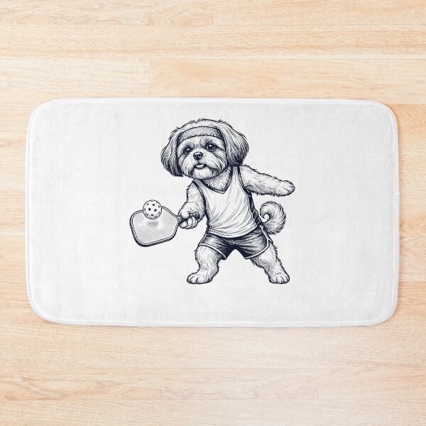 Item preview, Vintage Shih Tzu Playing Pickleball Player Dog Lover designed and sold by DoodleTortle.