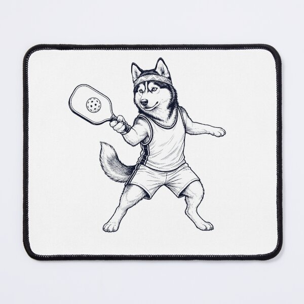Item preview, Vintage Siberian Husky Playing Pickleball Player Dog Lover designed and sold by DoodleTortle.