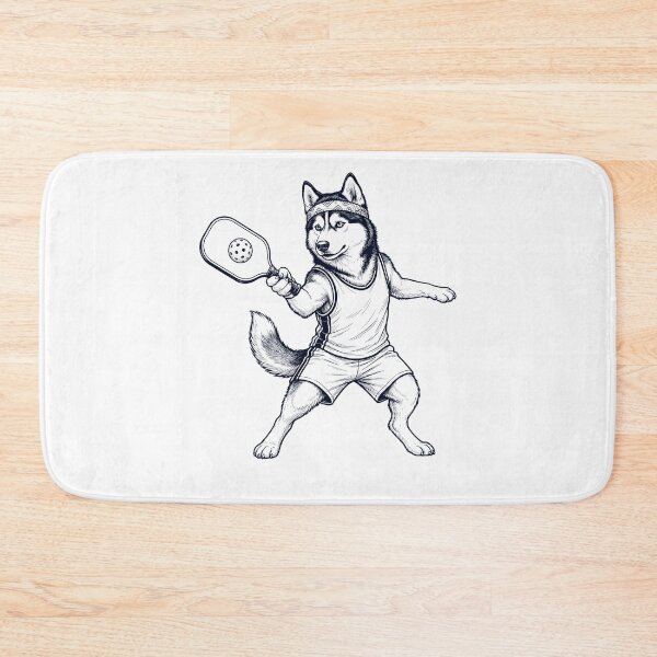 Item preview, Vintage Siberian Husky Playing Pickleball Player Dog Lover designed and sold by DoodleTortle.