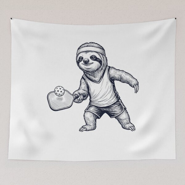 Item preview, Vintage Sloth Playing Pickleball Player Animal Lover designed and sold by DoodleTortle.