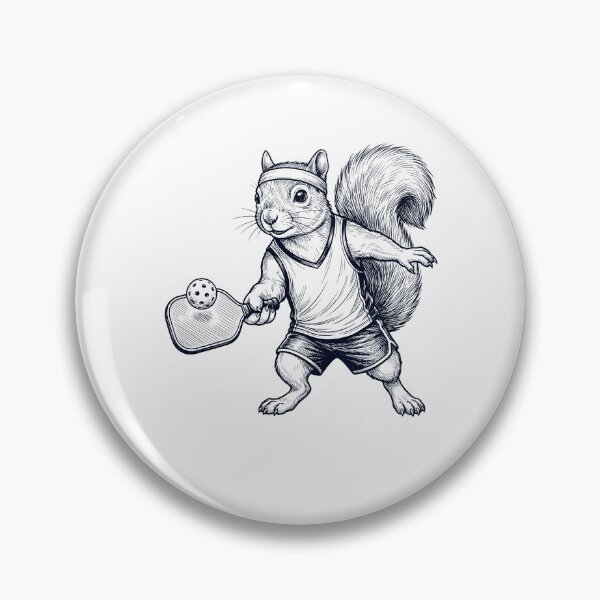 Item preview, Vintage Squirrel Playing Pickleball Player Animal Lover designed and sold by DoodleTortle.