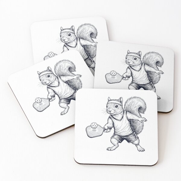 Item preview, Vintage Squirrel Playing Pickleball Player Animal Lover designed and sold by DoodleTortle.