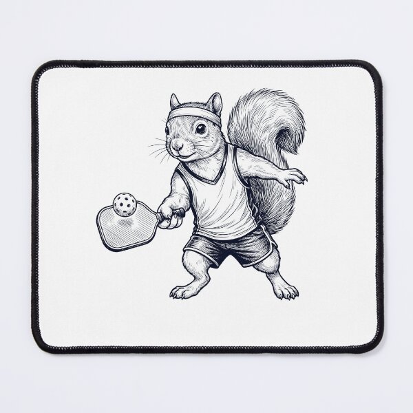 Item preview, Vintage Squirrel Playing Pickleball Player Animal Lover designed and sold by DoodleTortle.