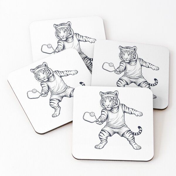 Item preview, Vintage Tiger Playing Pickleball Player Animal Lover designed and sold by DoodleTortle.