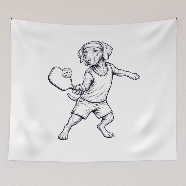 Item preview, Vintage Vizsla Playing Pickleball Player Dog Lover designed and sold by DoodleTortle.