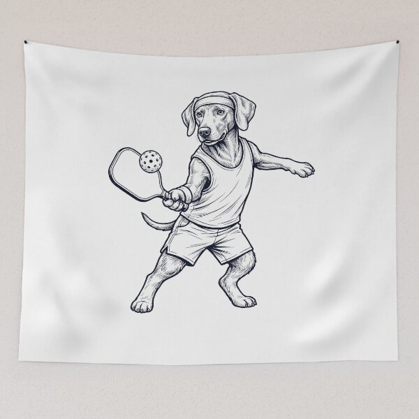 Item preview, Vintage Weimaraner Playing Pickleball Player Dog Lover designed and sold by DoodleTortle.