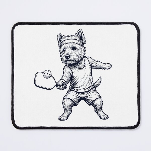 Item preview, Vintage West Highland White Terrier Playing Pickleball Player Dog Lover designed and sold by DoodleTortle.