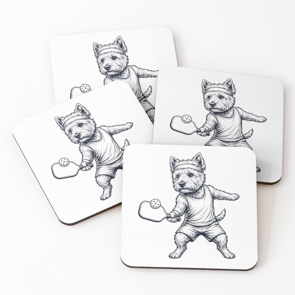 Item preview, Vintage West Highland White Terrier Playing Pickleball Player Dog Lover designed and sold by DoodleTortle.