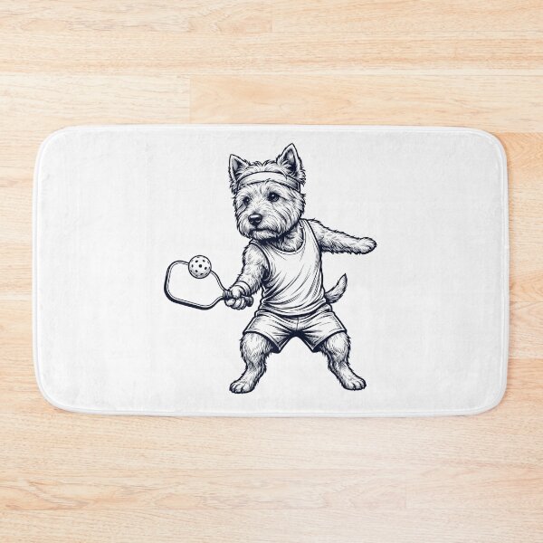 Item preview, Vintage West Highland White Terrier Playing Pickleball Player Dog Lover designed and sold by DoodleTortle.