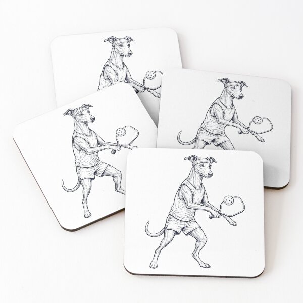 Item preview, Vintage Whippet Playing Pickleball Player Dog Lover designed and sold by DoodleTortle.