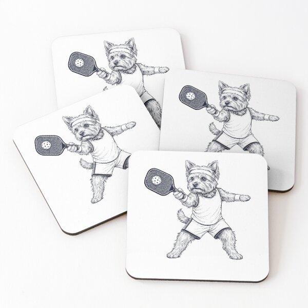 Item preview, Vintage Yorkshire Terrier Playing Pickleball Player Dog Lover designed and sold by DoodleTortle.