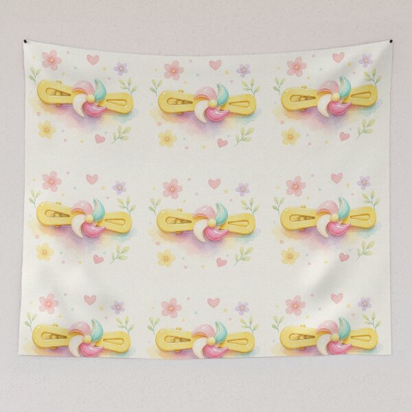 Item preview, Cute Watercolor Pinwheel Hair Clip – Pastel Kawaii Aesthetic Illustration designed and sold by Minerva92.