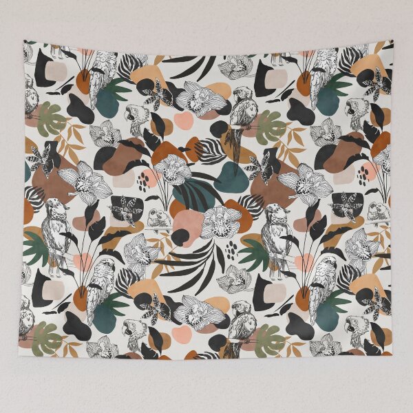 Item preview, Abstract of birds in the jungle designed and sold by mmartabc.