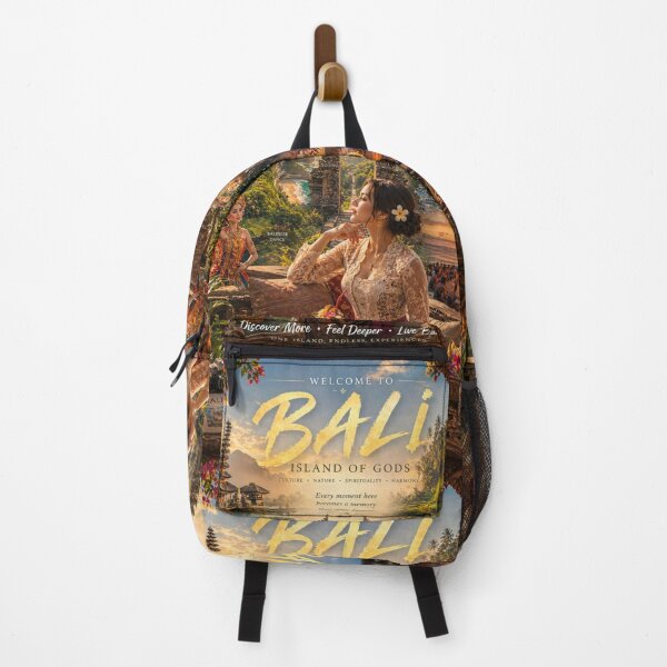 Item preview, Welcome to Bali Island of Gods Travel Poster | Uluwatu Temple Rice Terrace Cultural Wall Art designed and sold by Inkora-Art.