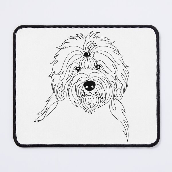 Item preview, Old English Sheepdog One Line Art – Modern & fuzzy dog outline design designed and sold by Pfotenfaden.