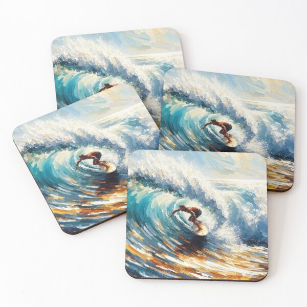 Item preview, Surfing Riding a wave Surfer Water sport Art designed and sold by ArtUnova.