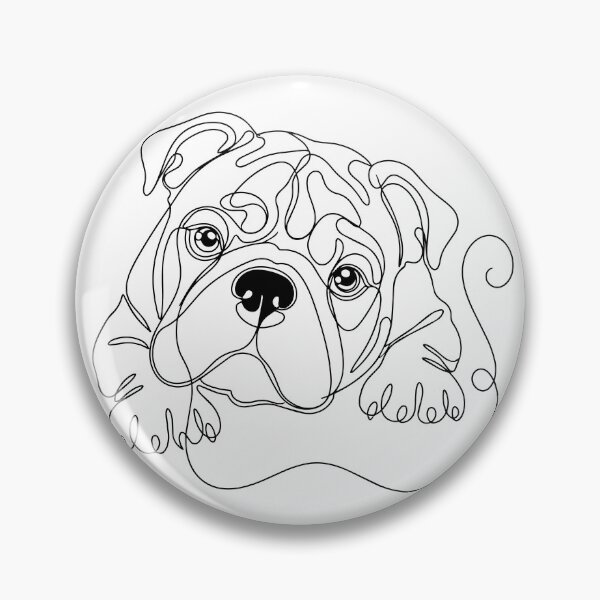 Item preview, Old English Bulldog One Line Art – Modern & powerful Bulldog contour design designed and sold by Pfotenfaden.