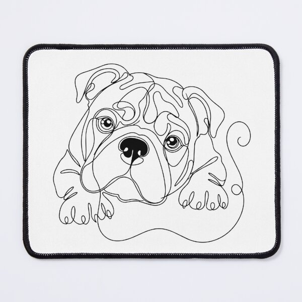 Item preview, Old English Bulldog One Line Art – Modern & powerful Bulldog contour design designed and sold by Pfotenfaden.