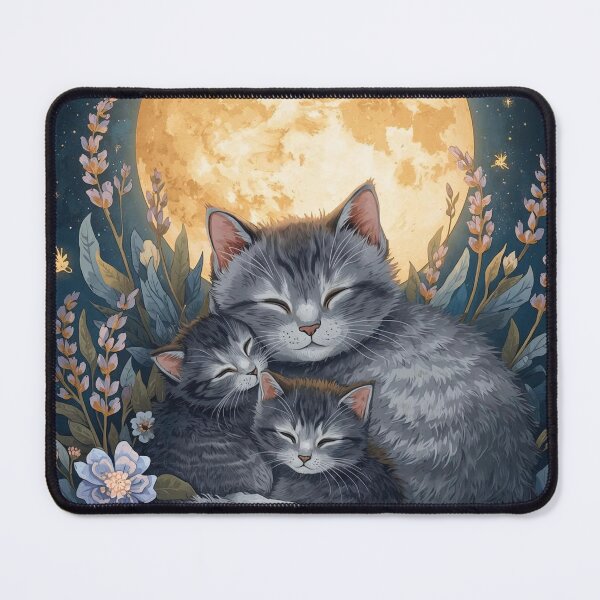Item preview, Mama Cat Under the Moon – Dreamy Cottagecore Mother’s Day Design designed and sold by Deezyned.