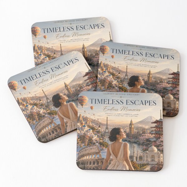 Item preview, Timeless Escapes Travel Poster | Iconic World Landmarks Luxury Wanderlust Wall Art designed and sold by Inkora-Art.