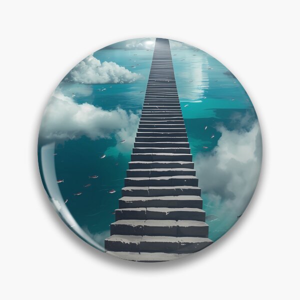 Item preview, Stairway to Infinity - Surreal Stone Steps Above Clouds and Ocean designed and sold by UnRealS.