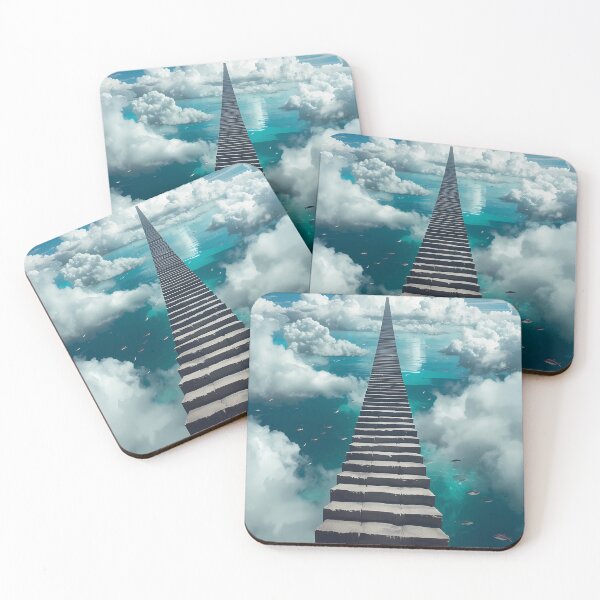Item preview, Stairway to Infinity - Surreal Stone Steps Above Clouds and Ocean designed and sold by UnRealS.