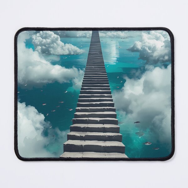 Item preview, Stairway to Infinity - Surreal Stone Steps Above Clouds and Ocean designed and sold by UnRealS.