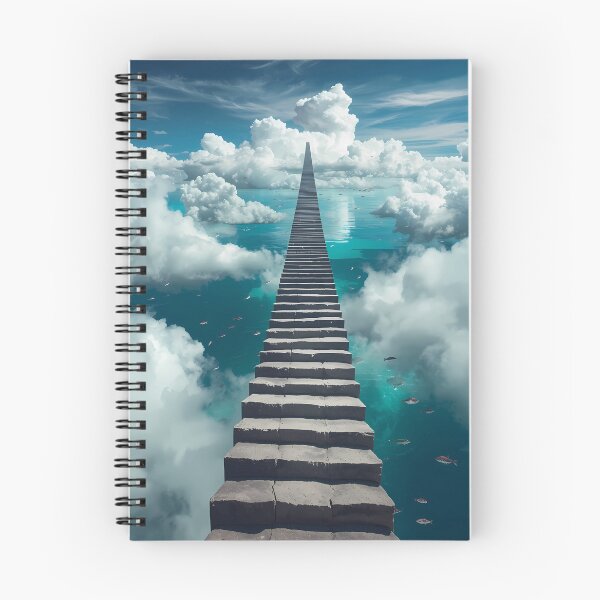Item preview, Stairway to Infinity - Surreal Stone Steps Above Clouds and Ocean designed and sold by UnRealS.