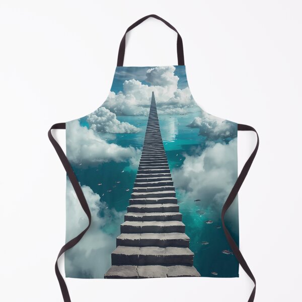 Item preview, Stairway to Infinity - Surreal Stone Steps Above Clouds and Ocean designed and sold by UnRealS.