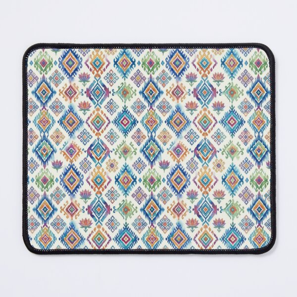 Item preview, Vibrant Multi-color Watercolor Ikat Geometric Pattern, Diamond and Lotus Motifs designed and sold by warayut.