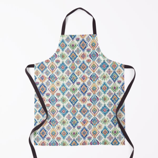 Item preview, Vibrant Multi-color Watercolor Ikat Geometric Pattern, Diamond and Lotus Motifs designed and sold by warayut.