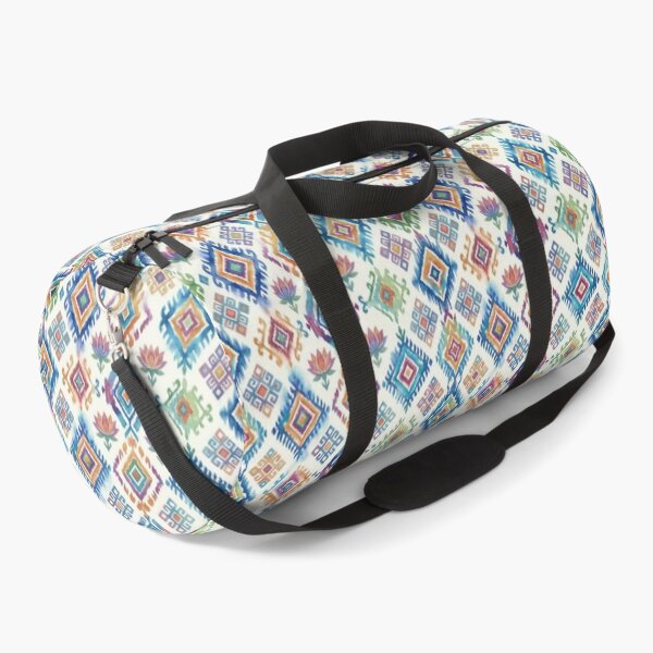 Item preview, Vibrant Multi-color Watercolor Ikat Geometric Pattern, Diamond and Lotus Motifs designed and sold by warayut.
